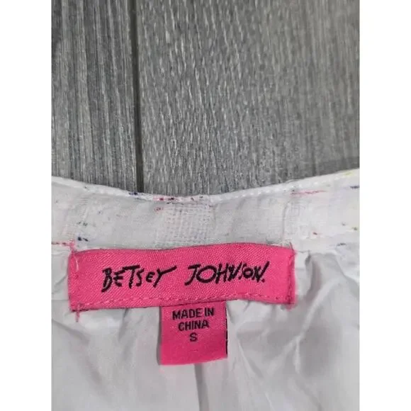 Betsey Johnson Spectator puff sleeve maxi cottagecore dress confetti S A004401 - Picture 7 of 11